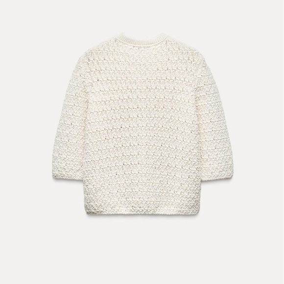 Zara METALLIC THREAD KNIT CARDIGAN - Picture 2 of 6